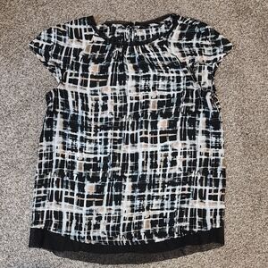 Simply Vera Vera Wang Black and White Patterned Blouse
